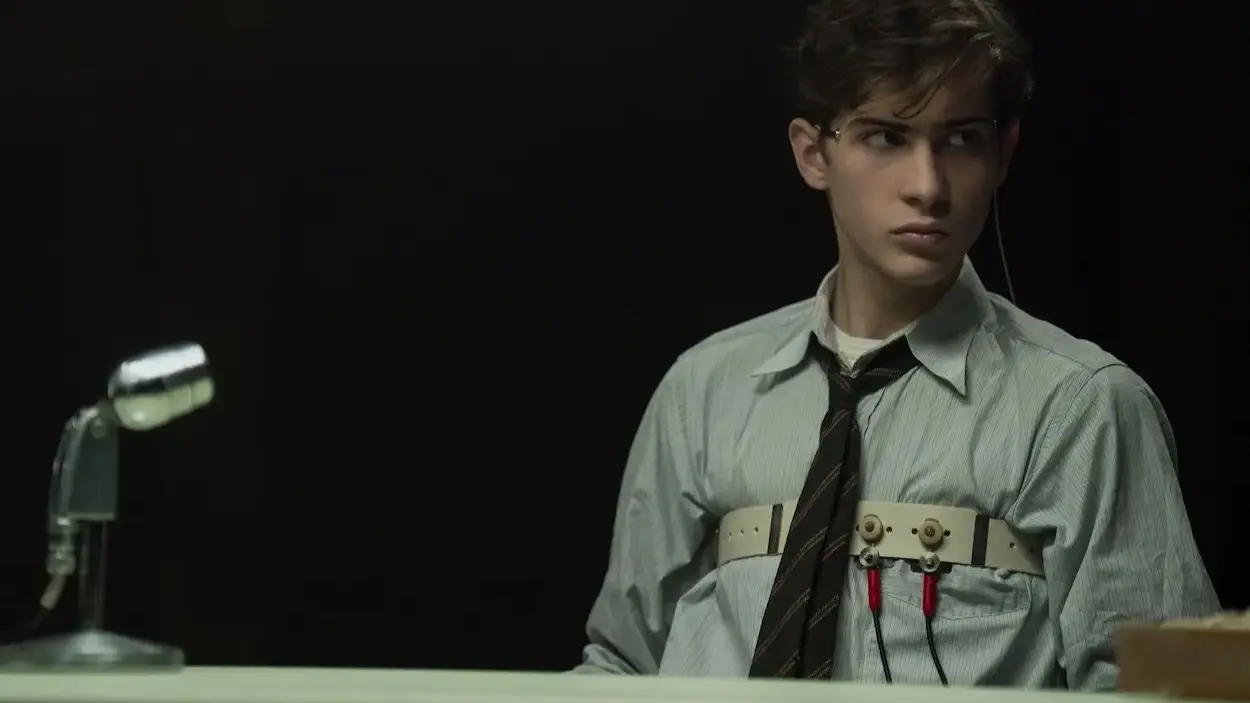 Actor Jacob Tremblay portraying Ted Kaczynski in the biographical true crime drama Unabomber (2026)