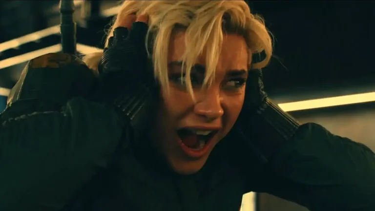 Florence Pugh as Yelena Belova in a scene from the Marvel Studios film Thunderbolts*