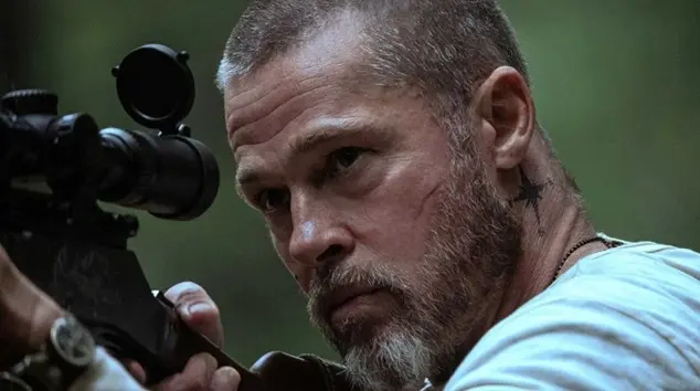 Brad Pitt appearing as Special Forces veteran James Belmont in the survival thriller film Heart of the Beast.