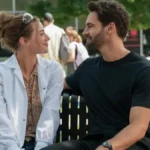 Actors Tom Bateman and Lili Reinhart in a scene from the Prime Video film adaptation of The Love Hypothesis