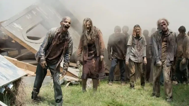 A group of walkers, or zombies, from the television series The Walking Dead