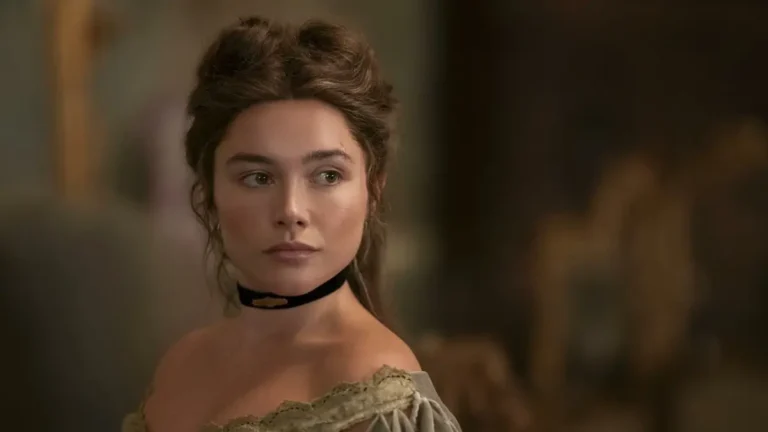 Florence Pugh portraying Cathy Ames in the Netflix period drama series East of Eden