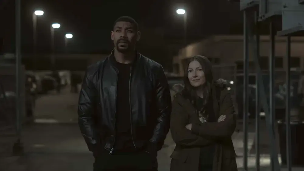 Aaron Pierre plays John Stewart and Kelly Macdonald plays Kerry Kane in HBO's Lanterns