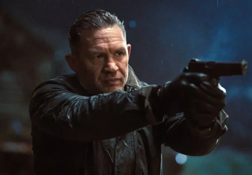 Tom Hardy appears as Harry Da Souza in the Paramount+ crime drama series MobLand.