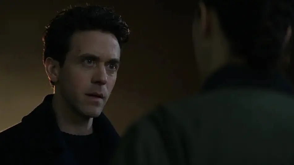 Actor Ashley Zukerman is pictured here as Daniel Keene (later known as Troy) in the Apple TV+ sci-fi drama series Silo