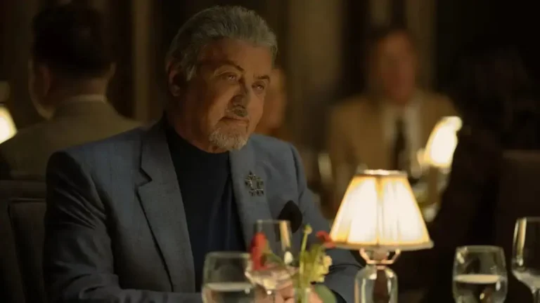 Sylvester Stallone stars as Dwight "The General" Manfredi in a scene from season 4 of the crime drama series Tulsa King