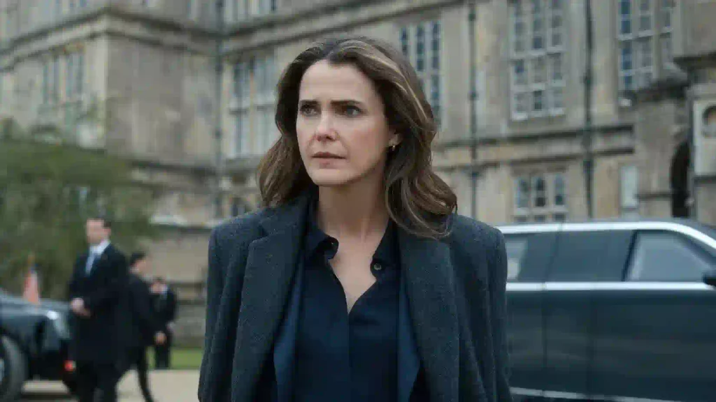 Keri Russell stars as Kate Wyler in the Netflix political thriller series The Diplomat